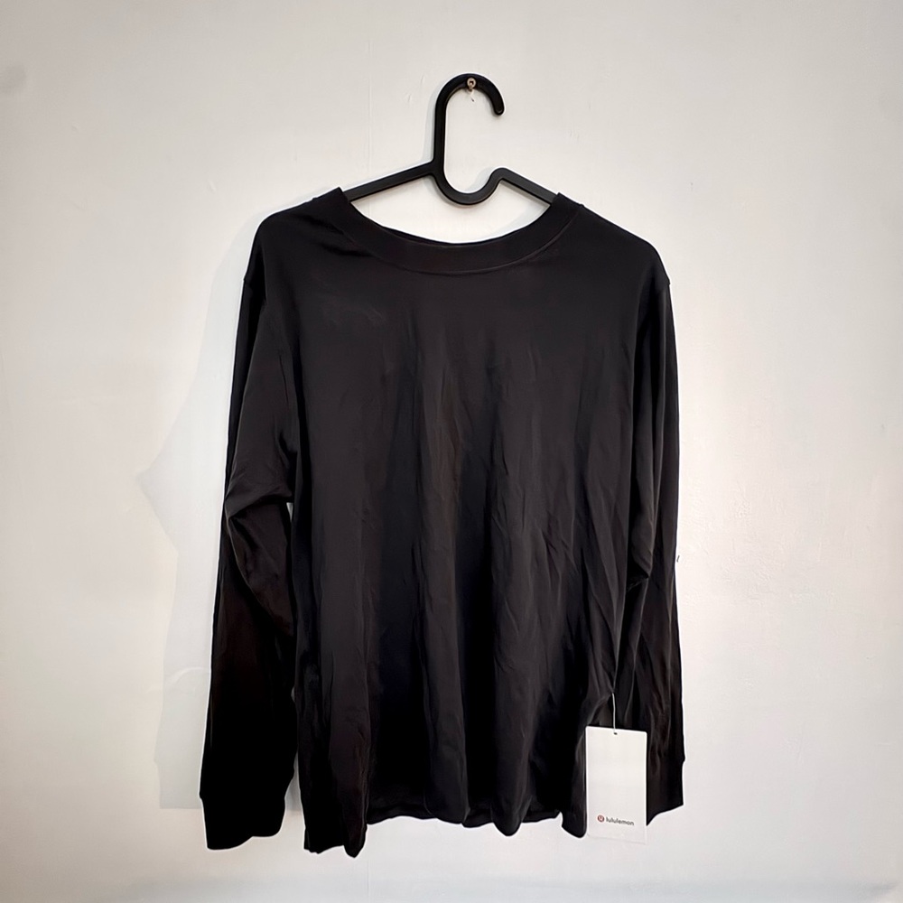 Lululemon All Yours Black Long Sleeve Crewneck Top size 4 Pima Cotton NWT - Picture 5 of 9
